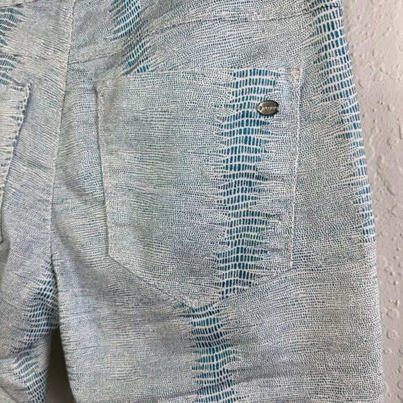 Bevy Flog Shely Aqua Blue 24 snake print high rise Drawstring Women's Pants NWT - Picture 10 of 11